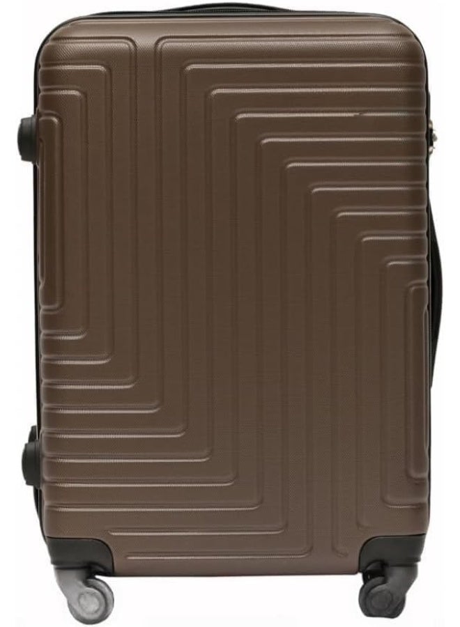 32-Inch Royal Grid Design Hardshell Trolley Bag, Lightweight ABS Travel Suitcase with 360° Spinner Wheels & Secure Lock, Coffee - Image 5